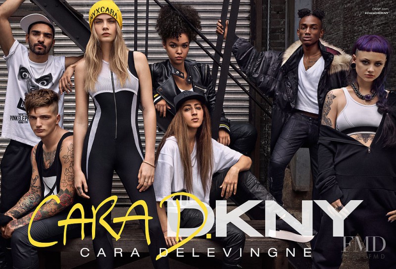 Cara Delevingne featured in  the DKNY x Cara Delevingne advertisement for Autumn/Winter 2014