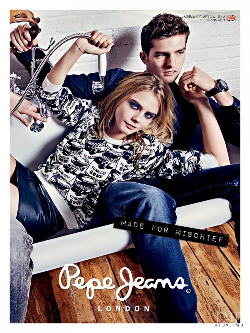 Cara Delevingne featured in  the Pepe Jeans London advertisement for Autumn/Winter 2014