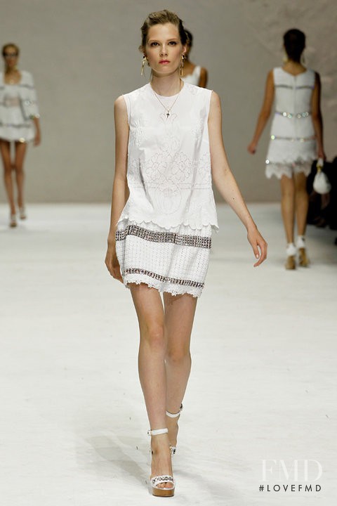 Caroline Brasch Nielsen featured in  the Dolce & Gabbana fashion show for Spring/Summer 2011