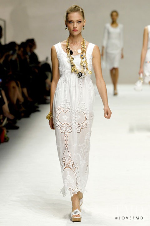 Sasha Pivovarova featured in  the Dolce & Gabbana fashion show for Spring/Summer 2011