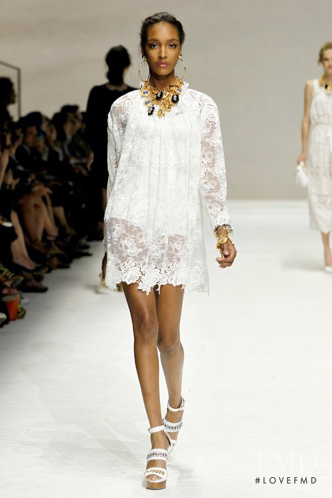 Jourdan Dunn featured in  the Dolce & Gabbana fashion show for Spring/Summer 2011