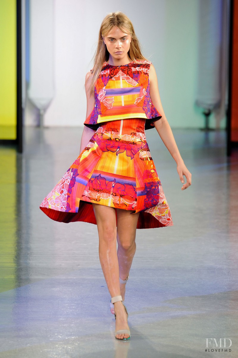 Cara Delevingne featured in  the Peter Pilotto fashion show for Spring/Summer 2014