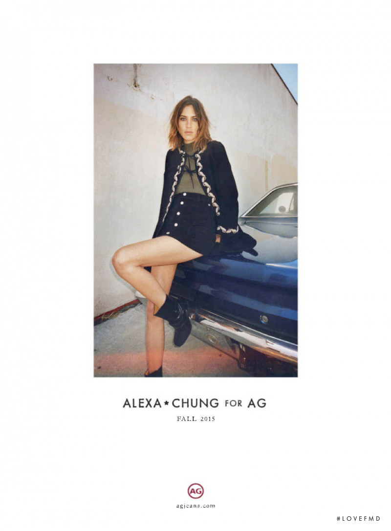 Alexa Chung featured in  the AG Adriano Goldschmied advertisement for Autumn/Winter 2015