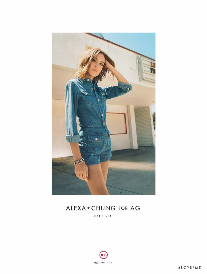 Alexa Chung featured in  the AG Adriano Goldschmied advertisement for Autumn/Winter 2015