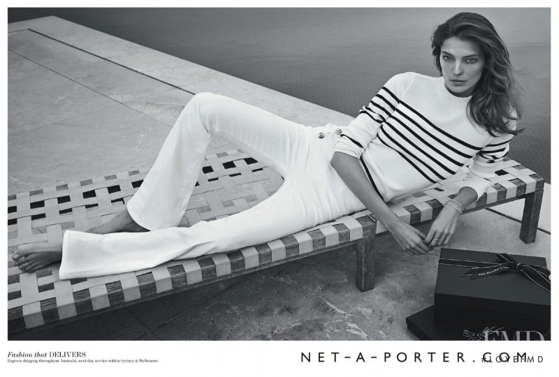 Daria Werbowy featured in  the Net-a-Porter advertisement for Spring/Summer 2015