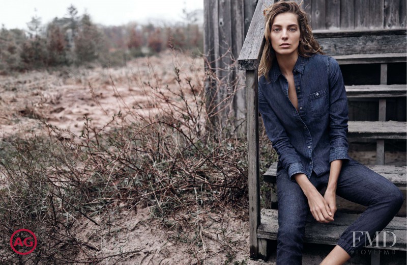 Daria Werbowy featured in  the AG Adriano Goldschmied advertisement for Autumn/Winter 2014