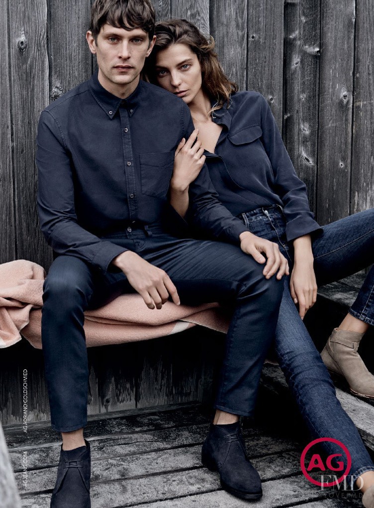 Daria Werbowy featured in  the AG Adriano Goldschmied advertisement for Autumn/Winter 2014