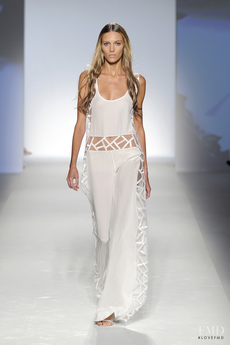 Anja Rubik featured in  the Alberta Ferretti fashion show for Spring/Summer 2012