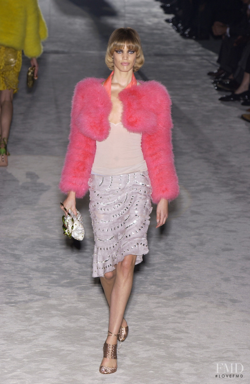 Rianne ten Haken featured in  the Gucci fashion show for Spring/Summer 2004