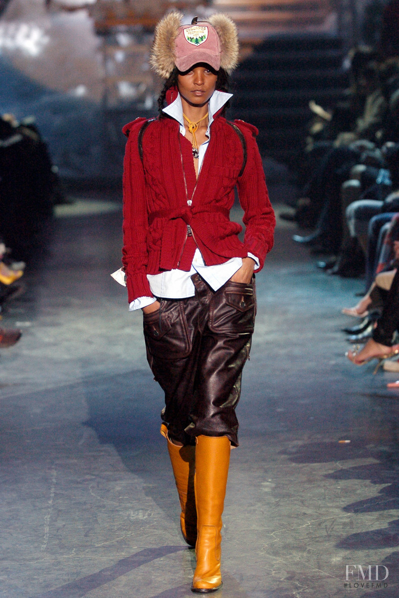 Liya Kebede featured in  the DSquared2 fashion show for Autumn/Winter 2004