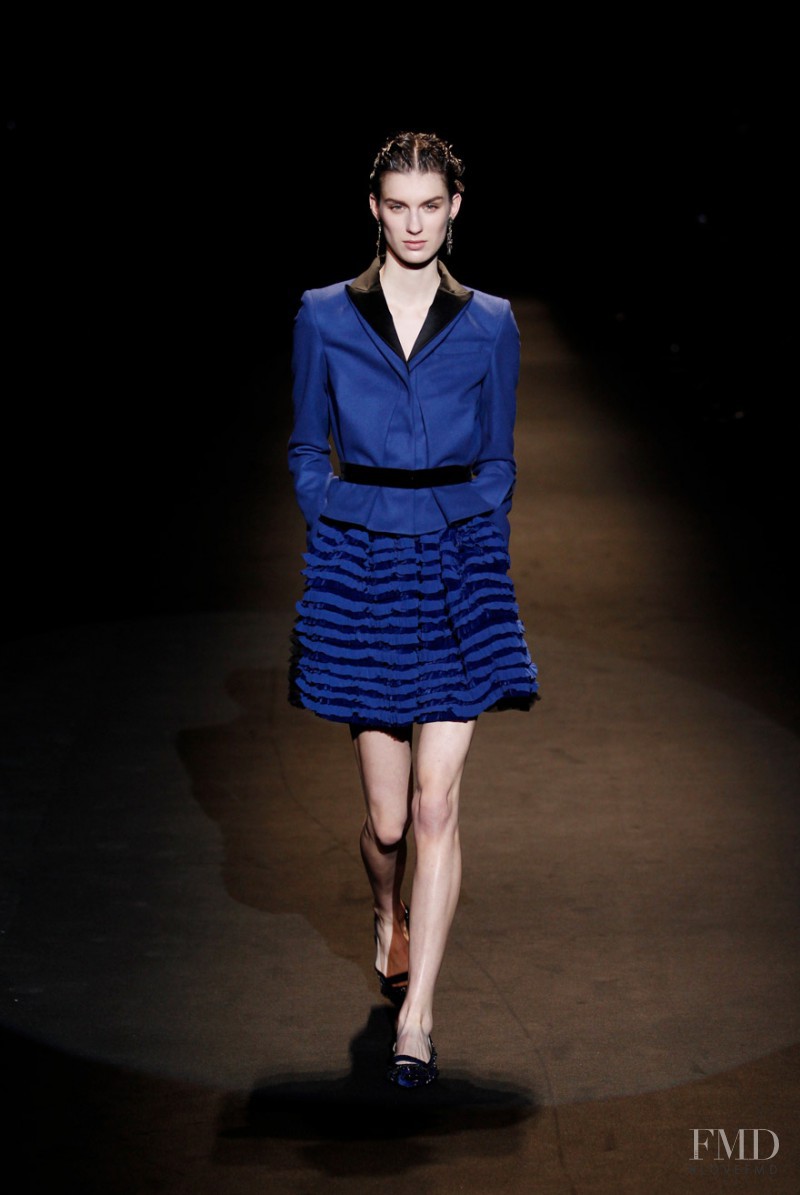 Marte Mei van Haaster featured in  the Alberta Ferretti fashion show for Autumn/Winter 2013