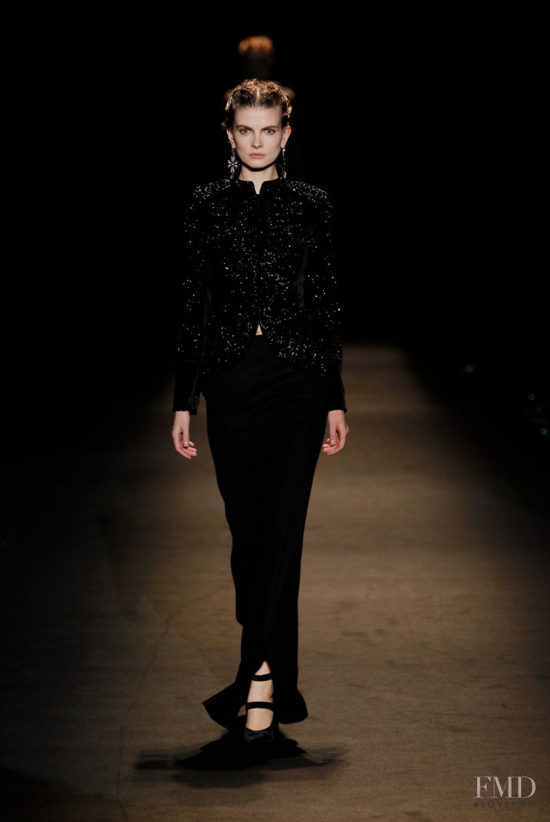 Nikola Romanova featured in  the Alberta Ferretti fashion show for Autumn/Winter 2013