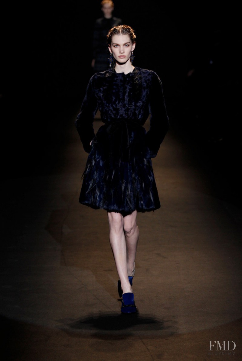 Irina Nikolaeva featured in  the Alberta Ferretti fashion show for Autumn/Winter 2013