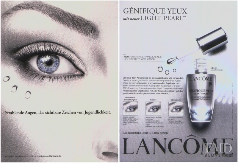 Daria Werbowy featured in  the Lancome Genifique Yeux/Eye Light Pearl serum advertisement for Fall 2012