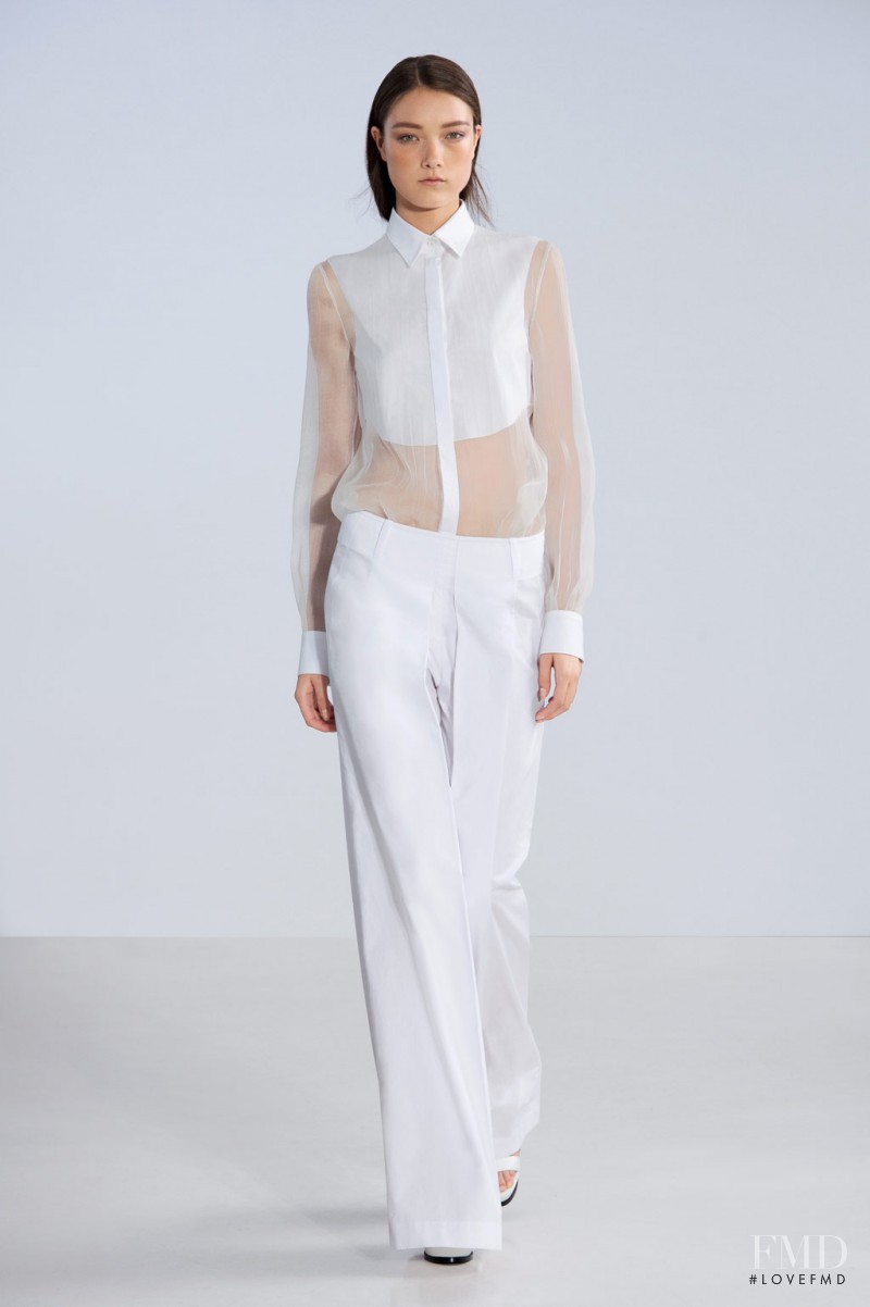 Yumi Lambert featured in  the Philosophy di Lorenzo Serafini fashion show for Spring/Summer 2014