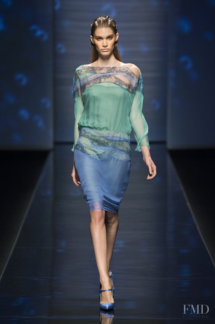 Irina Nikolaeva featured in  the Alberta Ferretti fashion show for Spring/Summer 2013