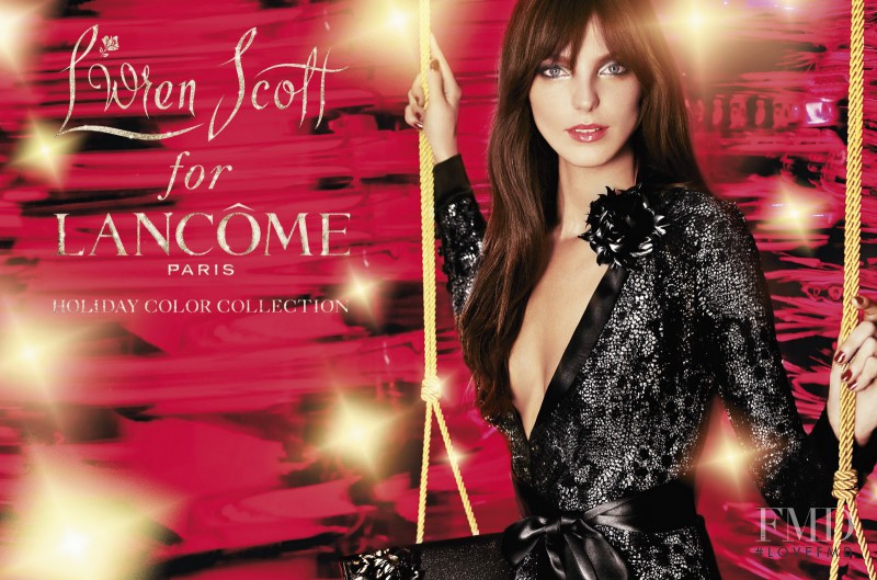 Daria Werbowy featured in  the Lancome  L\'Wren Scott Christmas 2010 Makeup Collection advertisement for Christmas 2010