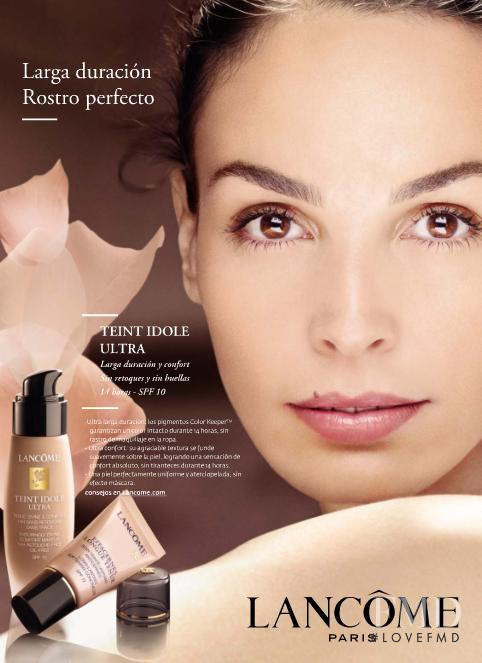 Ines Sastre featured in  the Lancome advertisement for Summer 2008