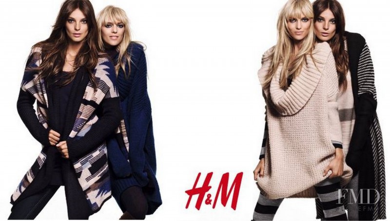 Anja Rubik featured in  the H&M Get Warm advertisement for Autumn/Winter 2010