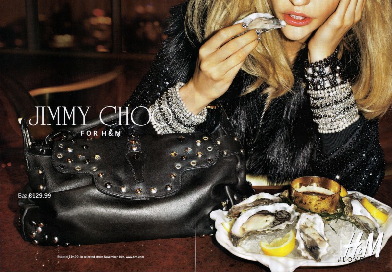 Sasha Pivovarova featured in  the H&M x Jimmy Choo advertisement for Autumn/Winter 2009