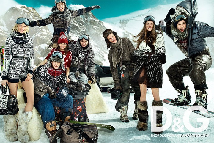 Elena Melnik featured in  the D&G advertisement for Winter 2011
