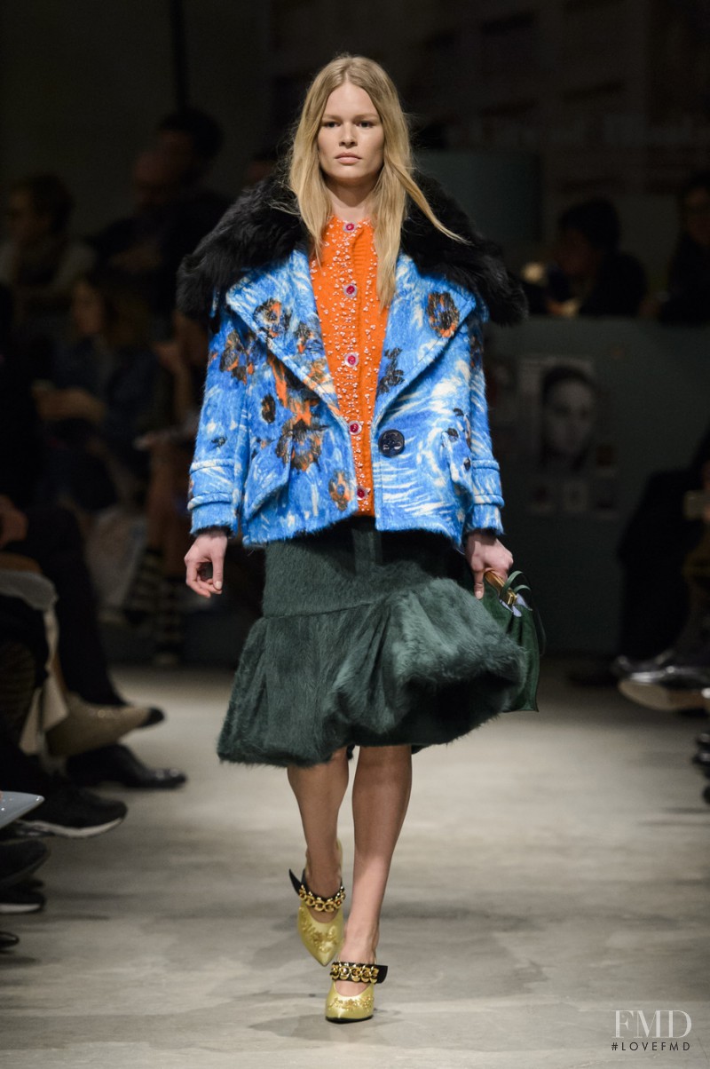 Anna Ewers featured in  the Prada fashion show for Autumn/Winter 2017