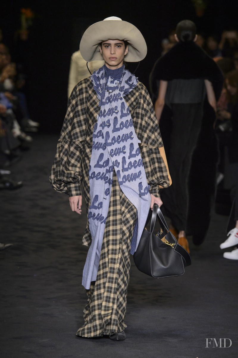 Mica Arganaraz featured in  the Loewe fashion show for Autumn/Winter 2017