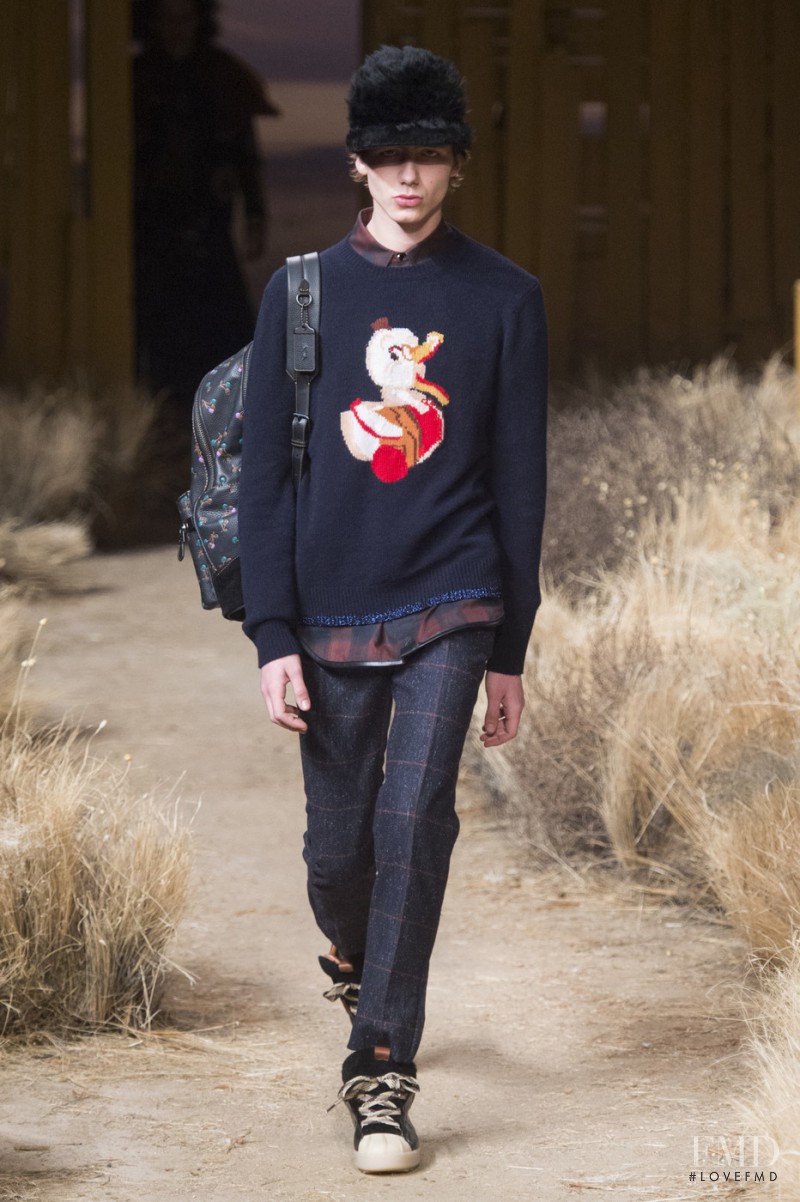 Paul Hameline featured in  the Coach fashion show for Autumn/Winter 2017
