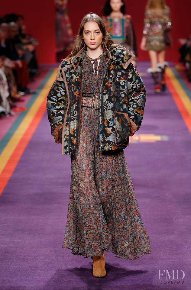 Odette Pavlova featured in  the Etro fashion show for Autumn/Winter 2017