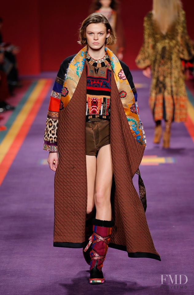 Cara Taylor featured in  the Etro fashion show for Autumn/Winter 2017