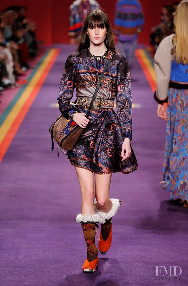 Vanessa Moody featured in  the Etro fashion show for Autumn/Winter 2017