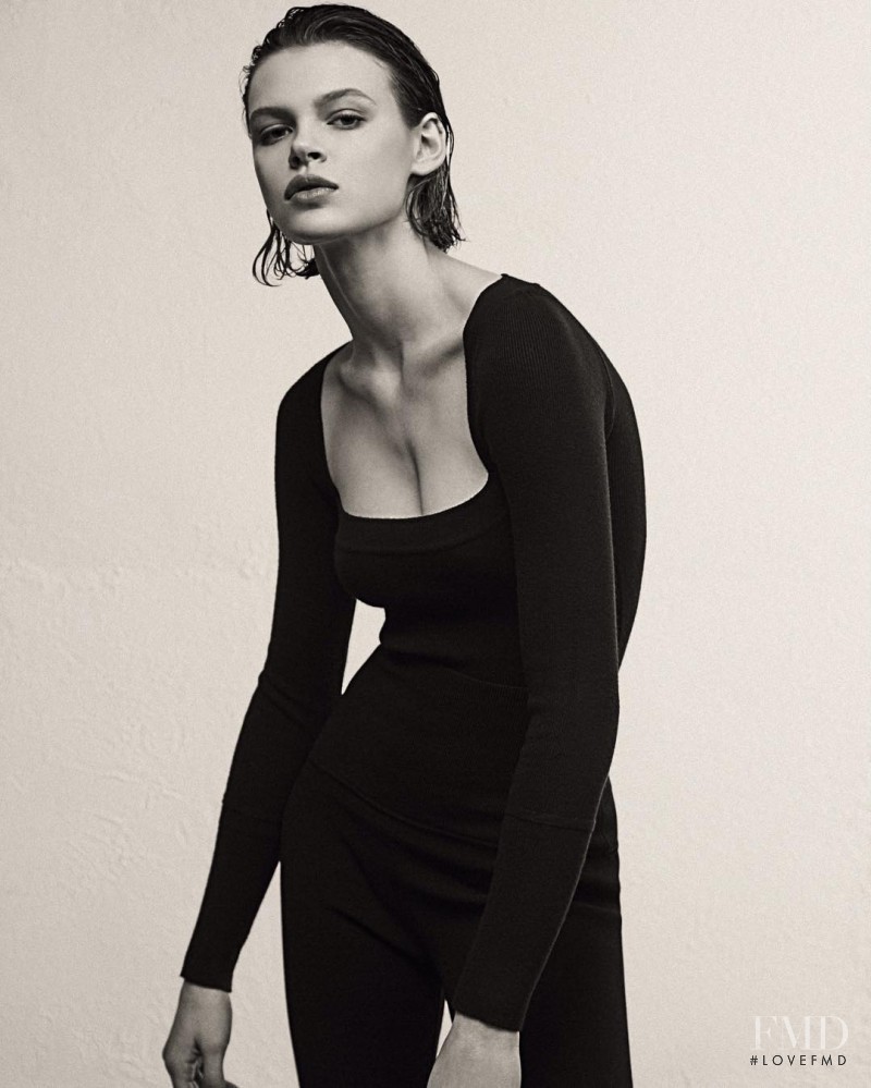 Cara Taylor featured in  the Khaite lookbook for Autumn/Winter 2017