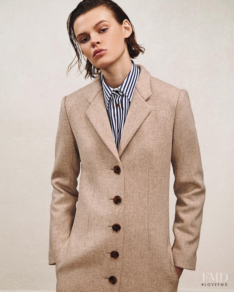 Cara Taylor featured in  the Khaite lookbook for Autumn/Winter 2017
