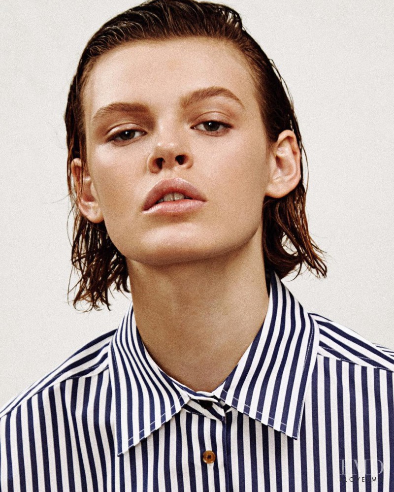 Cara Taylor featured in  the Khaite lookbook for Autumn/Winter 2017