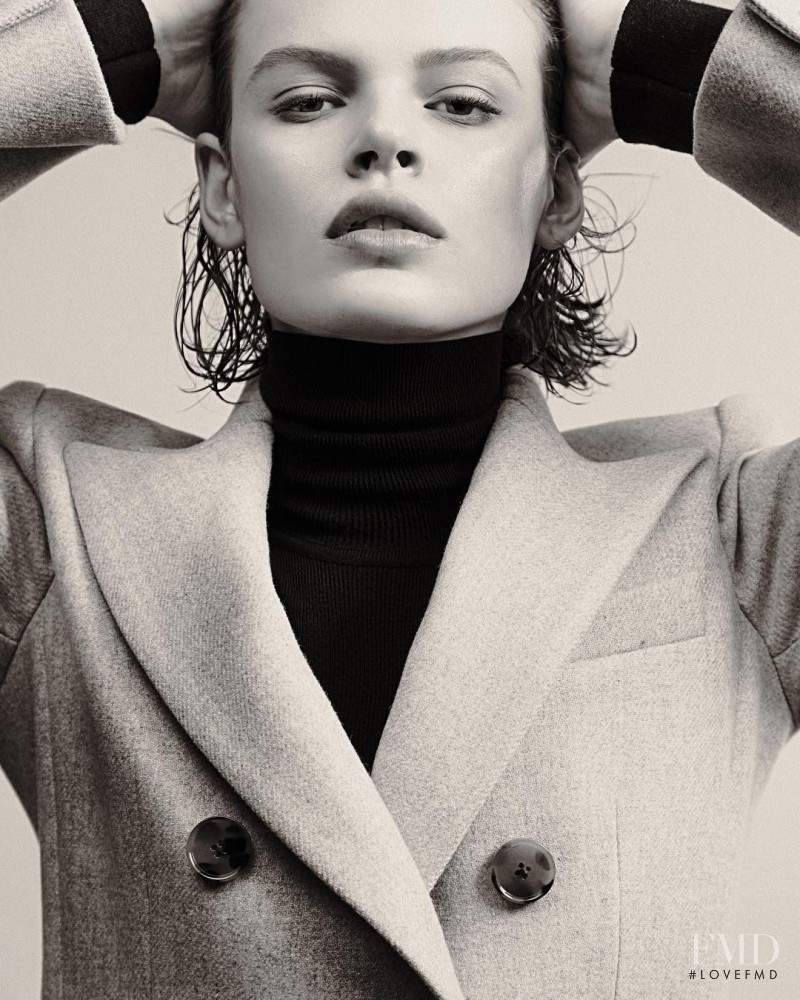 Cara Taylor featured in  the Khaite lookbook for Autumn/Winter 2017