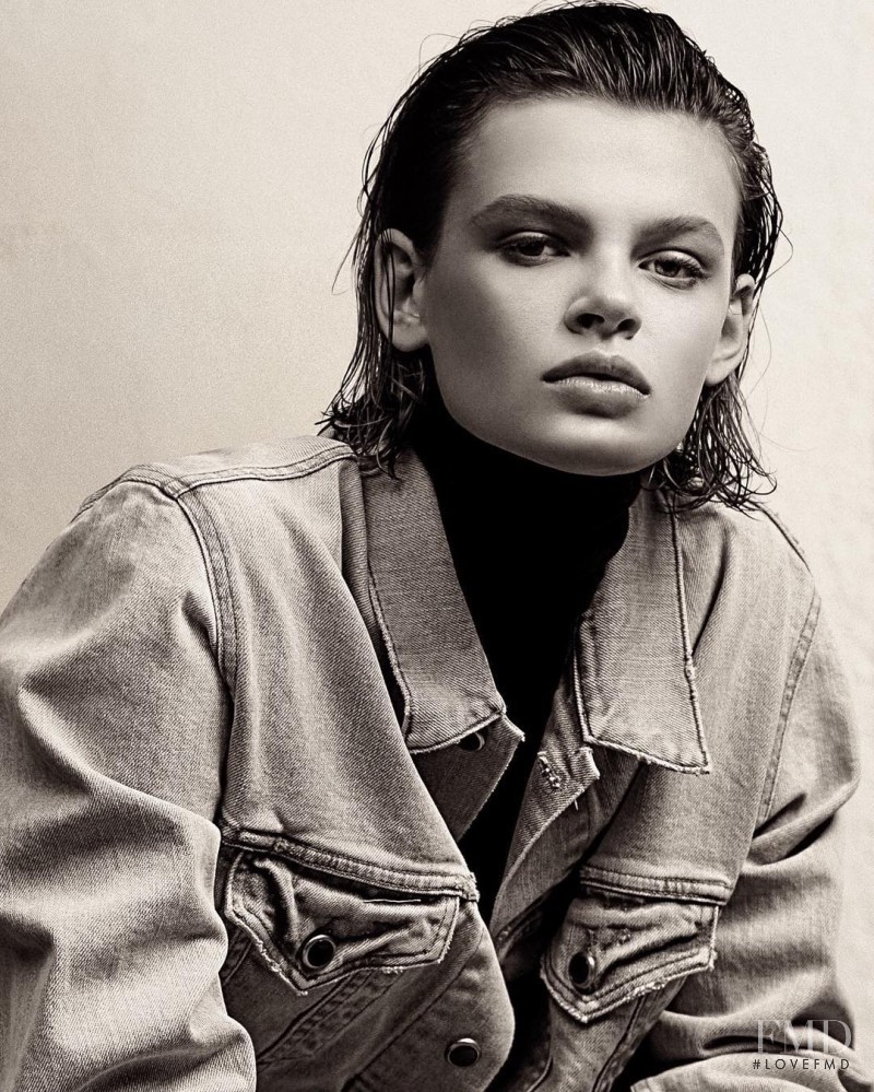 Cara Taylor featured in  the Khaite lookbook for Autumn/Winter 2017