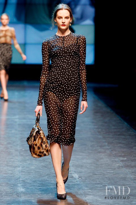 Sara Blomqvist featured in  the Dolce & Gabbana fashion show for Autumn/Winter 2010