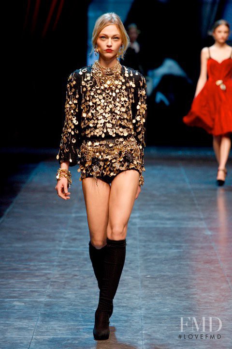 Sasha Pivovarova featured in  the Dolce & Gabbana fashion show for Autumn/Winter 2010