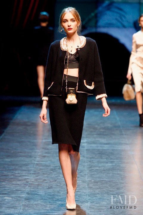 Snejana Onopka featured in  the Dolce & Gabbana fashion show for Autumn/Winter 2010