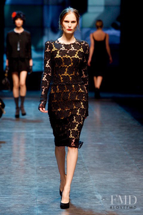 Alla Kostromicheva featured in  the Dolce & Gabbana fashion show for Autumn/Winter 2010