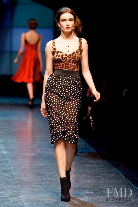 Andreea Diaconu featured in  the Dolce & Gabbana fashion show for Autumn/Winter 2010