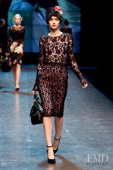 Mathilde Frachon featured in  the Dolce & Gabbana fashion show for Autumn/Winter 2010