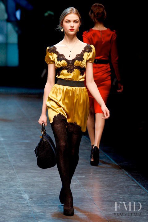Rasa Zukauskaite featured in  the Dolce & Gabbana fashion show for Autumn/Winter 2010
