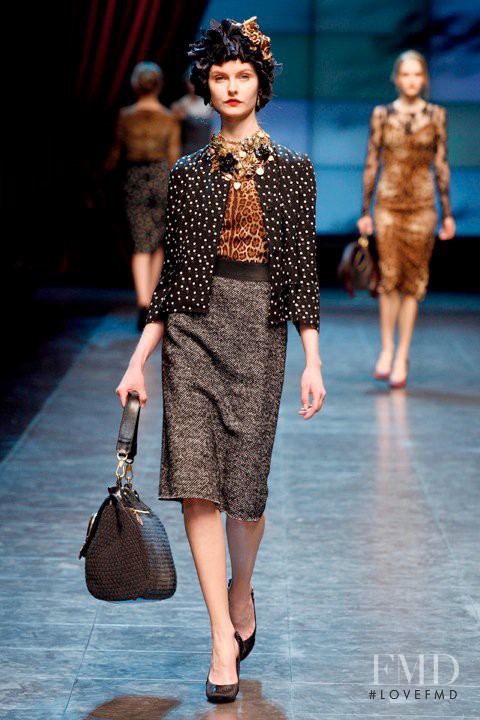 Kamila Filipcikova featured in  the Dolce & Gabbana fashion show for Autumn/Winter 2010