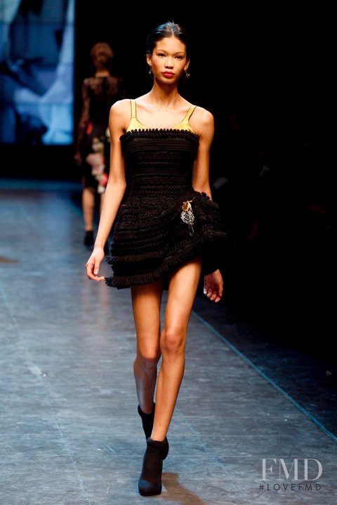 Chanel Iman featured in  the Dolce & Gabbana fashion show for Autumn/Winter 2010
