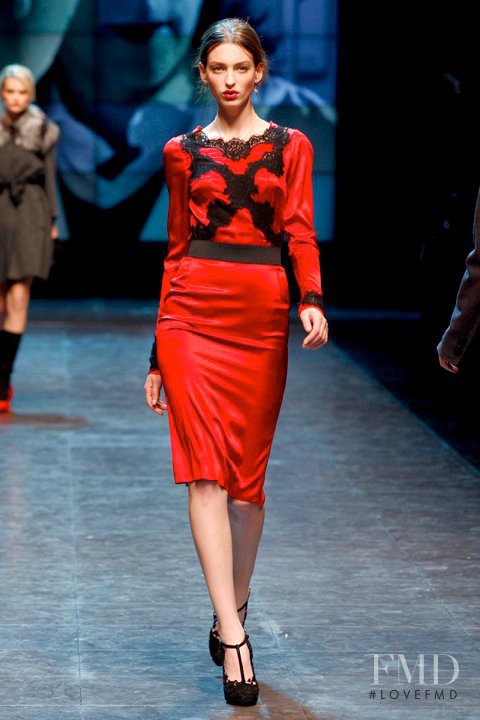 Georgina Stojiljkovic featured in  the Dolce & Gabbana fashion show for Autumn/Winter 2010