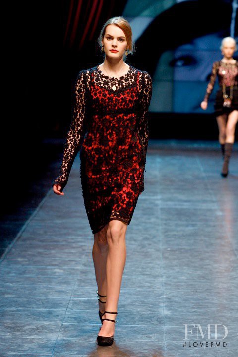 Malene Knudsen featured in  the Dolce & Gabbana fashion show for Autumn/Winter 2010