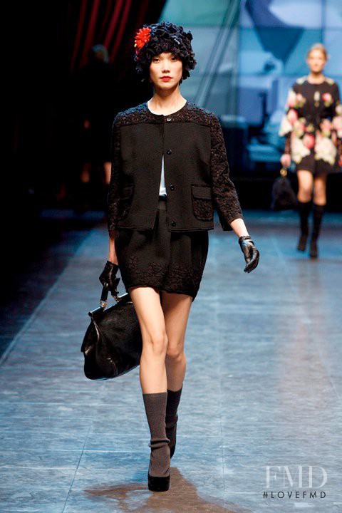 Tao Okamoto featured in  the Dolce & Gabbana fashion show for Autumn/Winter 2010