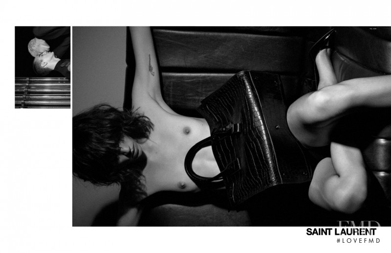 Mica Arganaraz featured in  the Saint Laurent #YSL04 advertisement for Spring/Summer 2017