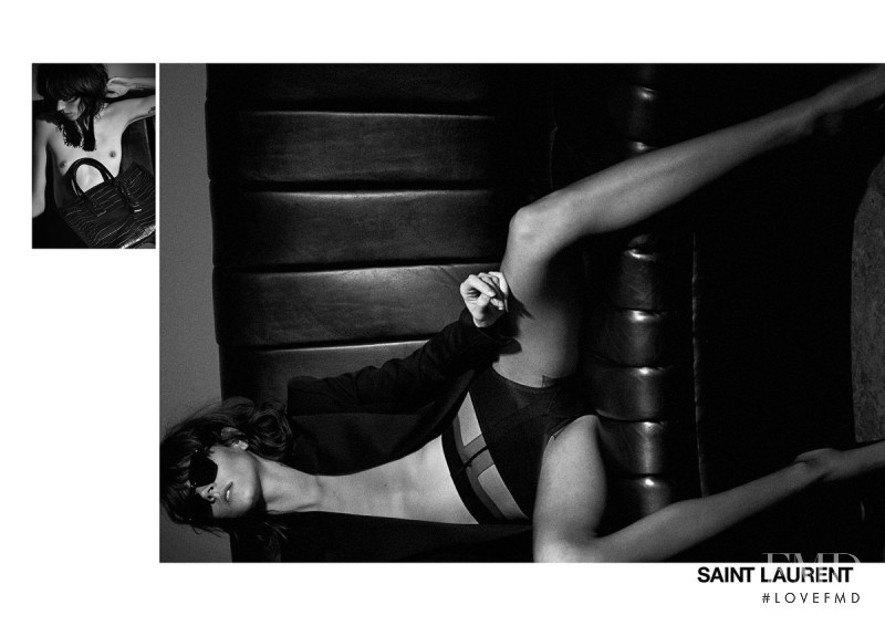 Mica Arganaraz featured in  the Saint Laurent #YSL04 advertisement for Spring/Summer 2017